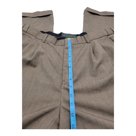 Adjust A Band Pleated Pants Brown 38S  Polyester Stretch Waistband - Picture 7 of 9